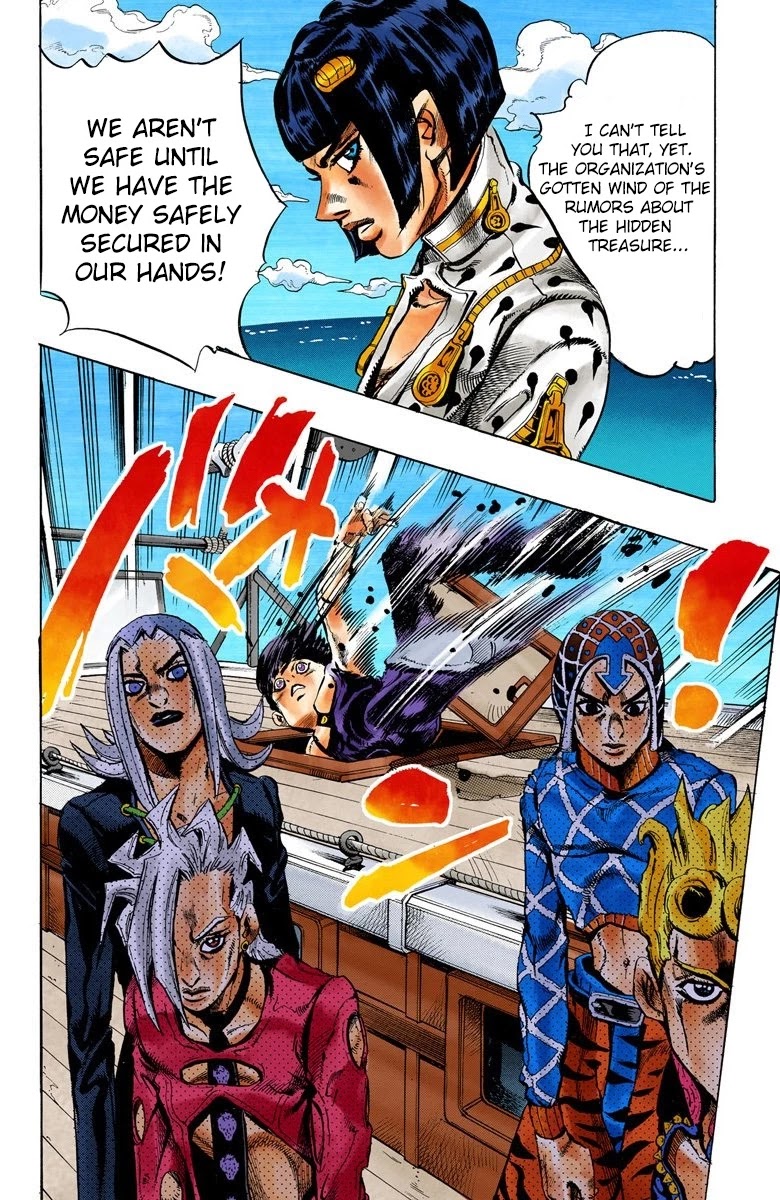 JoJo's Bizarre Adventure Part 5 - Vento Aureo (Official Colored) Chapter 18 page 18 - Chapter 18: Find Polpo's Hidden Treasure!