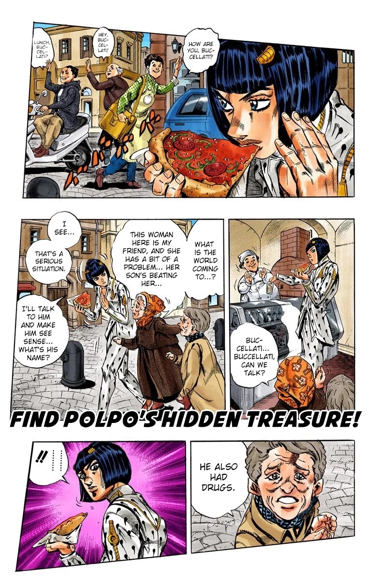 JoJo's Bizarre Adventure Part 5 - Vento Aureo (Official Colored) Chapter 18 page 2 - Chapter 18: Find Polpo's Hidden Treasure!