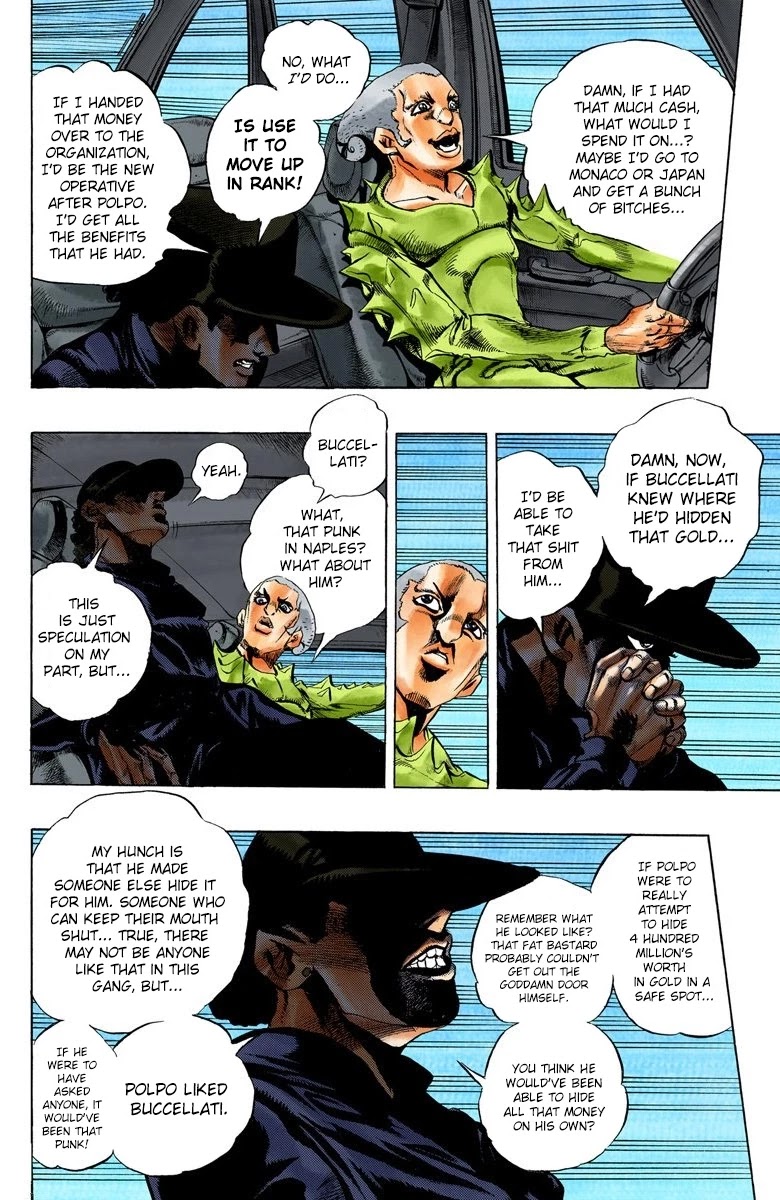 JoJo's Bizarre Adventure Part 5 - Vento Aureo (Official Colored) Chapter 18 page 8 - Chapter 18: Find Polpo's Hidden Treasure!