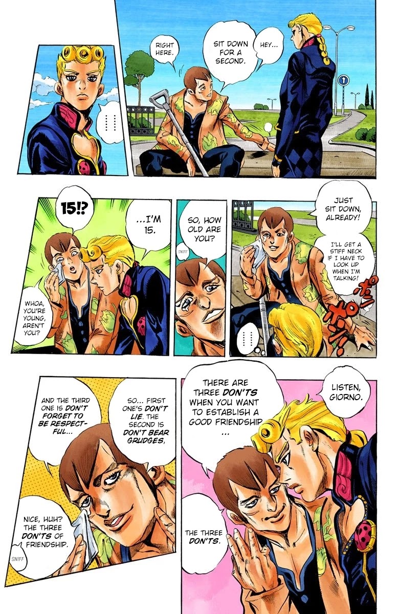 JoJo's Bizarre Adventure Part 5 - Vento Aureo (Official Colored) Chapter 2 page 10 - Chapter 2: Gold Experience Part 2