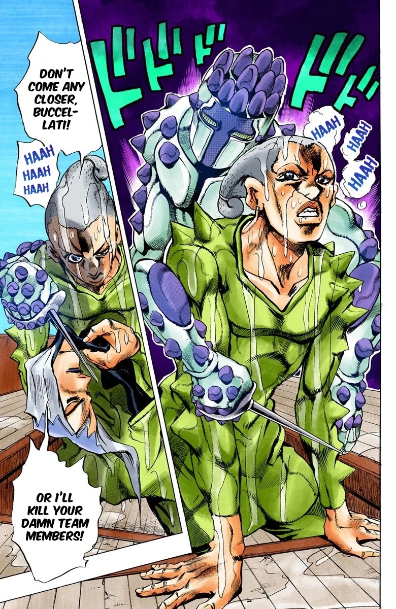 JoJo's Bizarre Adventure Part 5 - Vento Aureo (Official Colored) Chapter 22 page 17 - Chapter 22: Moody Blues Retaliates! Part 2