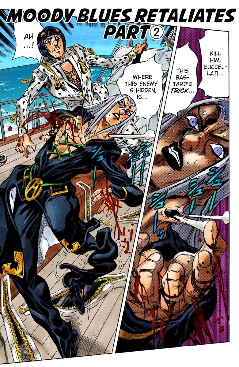JoJo's Bizarre Adventure Part 5 - Vento Aureo (Official Colored) Chapter 22 page 2 - Chapter 22: Moody Blues Retaliates! Part 2