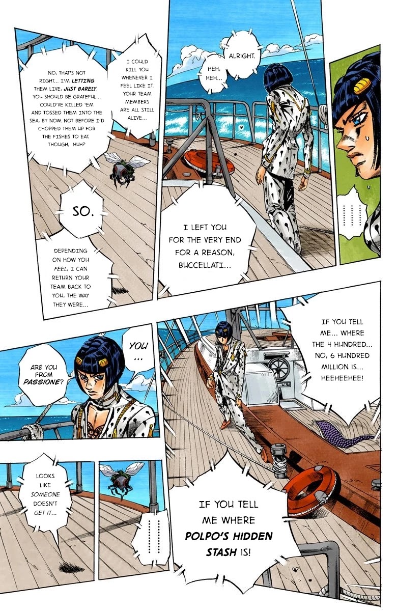 JoJo's Bizarre Adventure Part 5 - Vento Aureo (Official Colored) Chapter 22 page 8 - Chapter 22: Moody Blues Retaliates! Part 2