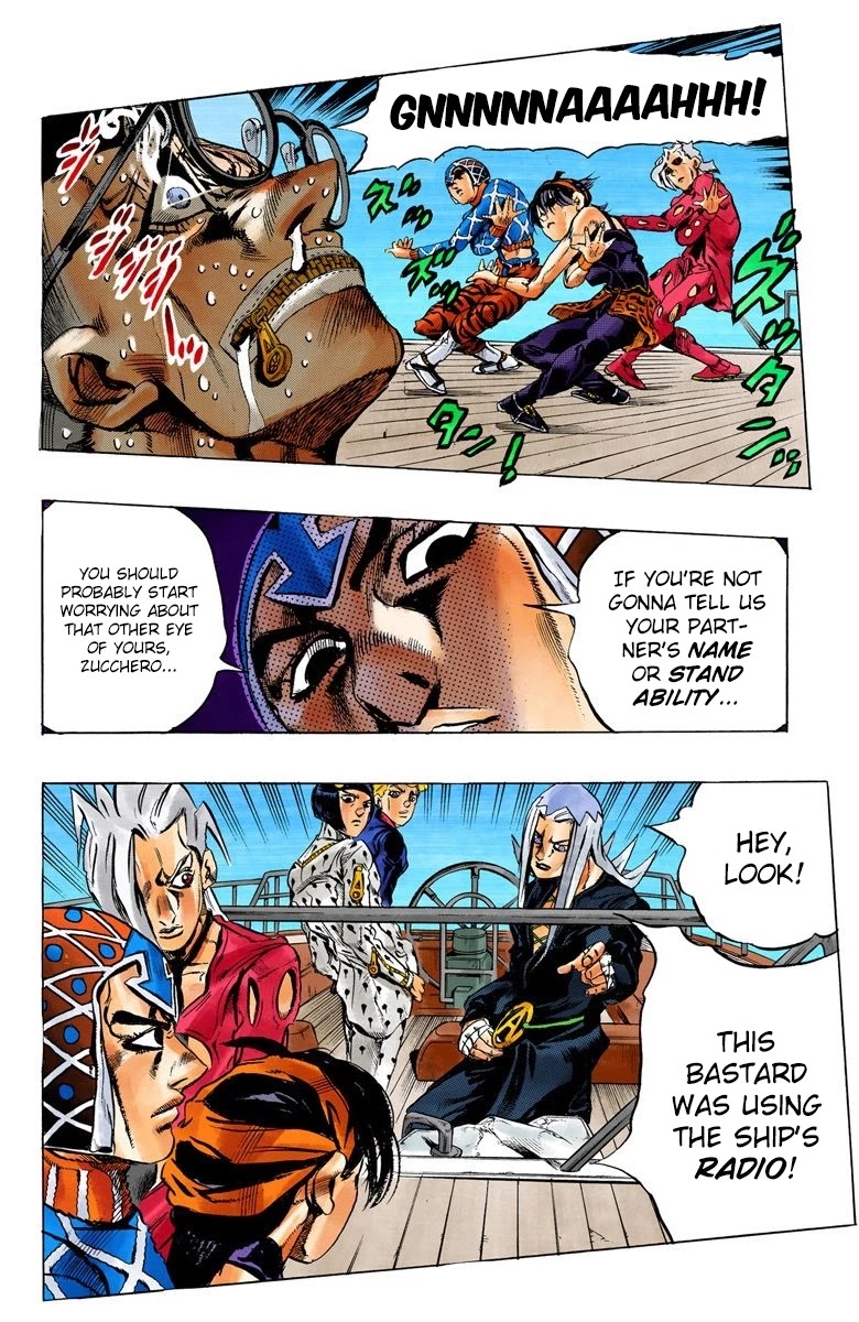 JoJo's Bizarre Adventure Part 5 - Vento Aureo (Official Colored) Chapter 23 page 11 - Chapter 23: Sex Pistols Appear! Part 1