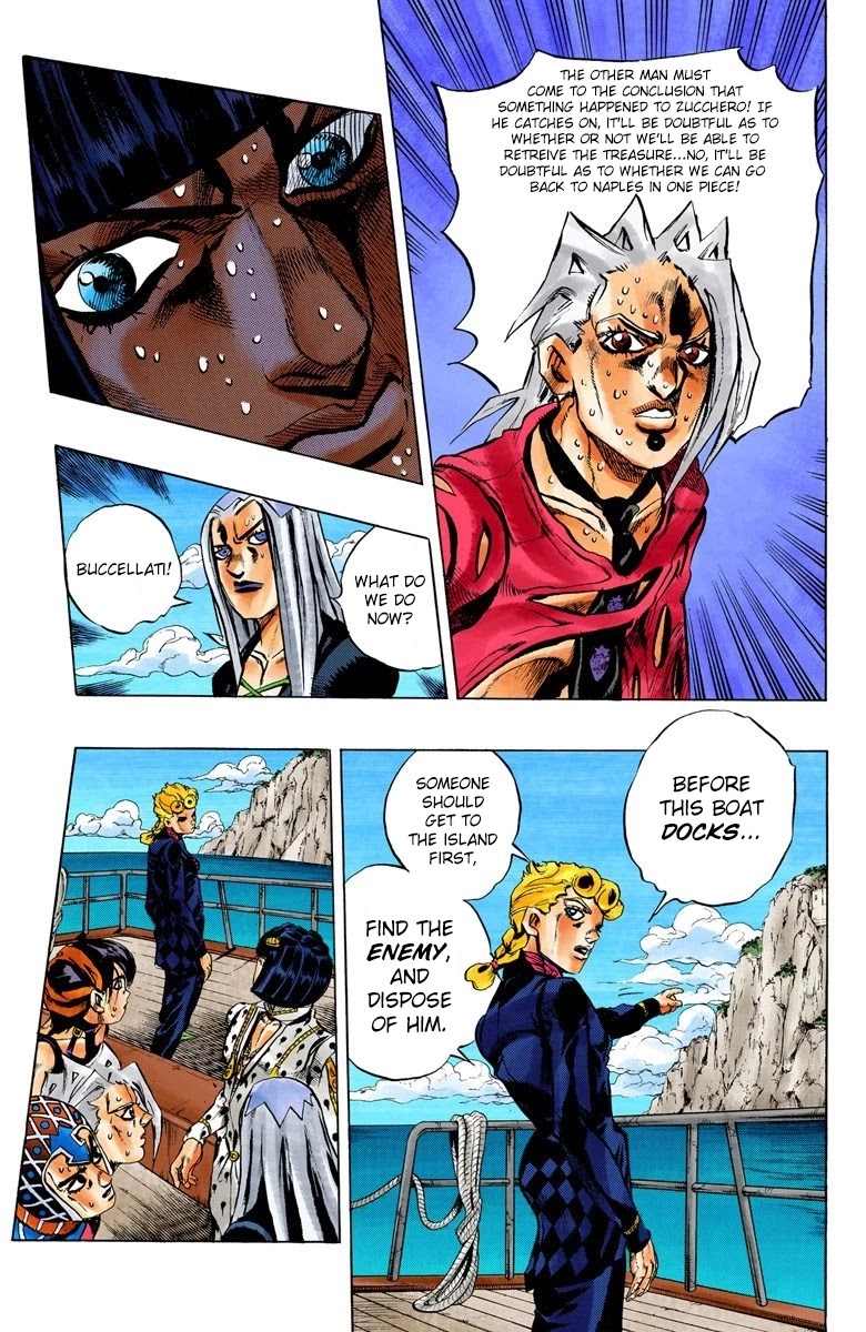 JoJo's Bizarre Adventure Part 5 - Vento Aureo (Official Colored) Chapter 23 page 16 - Chapter 23: Sex Pistols Appear! Part 1