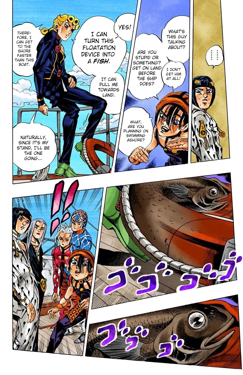 JoJo's Bizarre Adventure Part 5 - Vento Aureo (Official Colored) Chapter 23 page 17 - Chapter 23: Sex Pistols Appear! Part 1