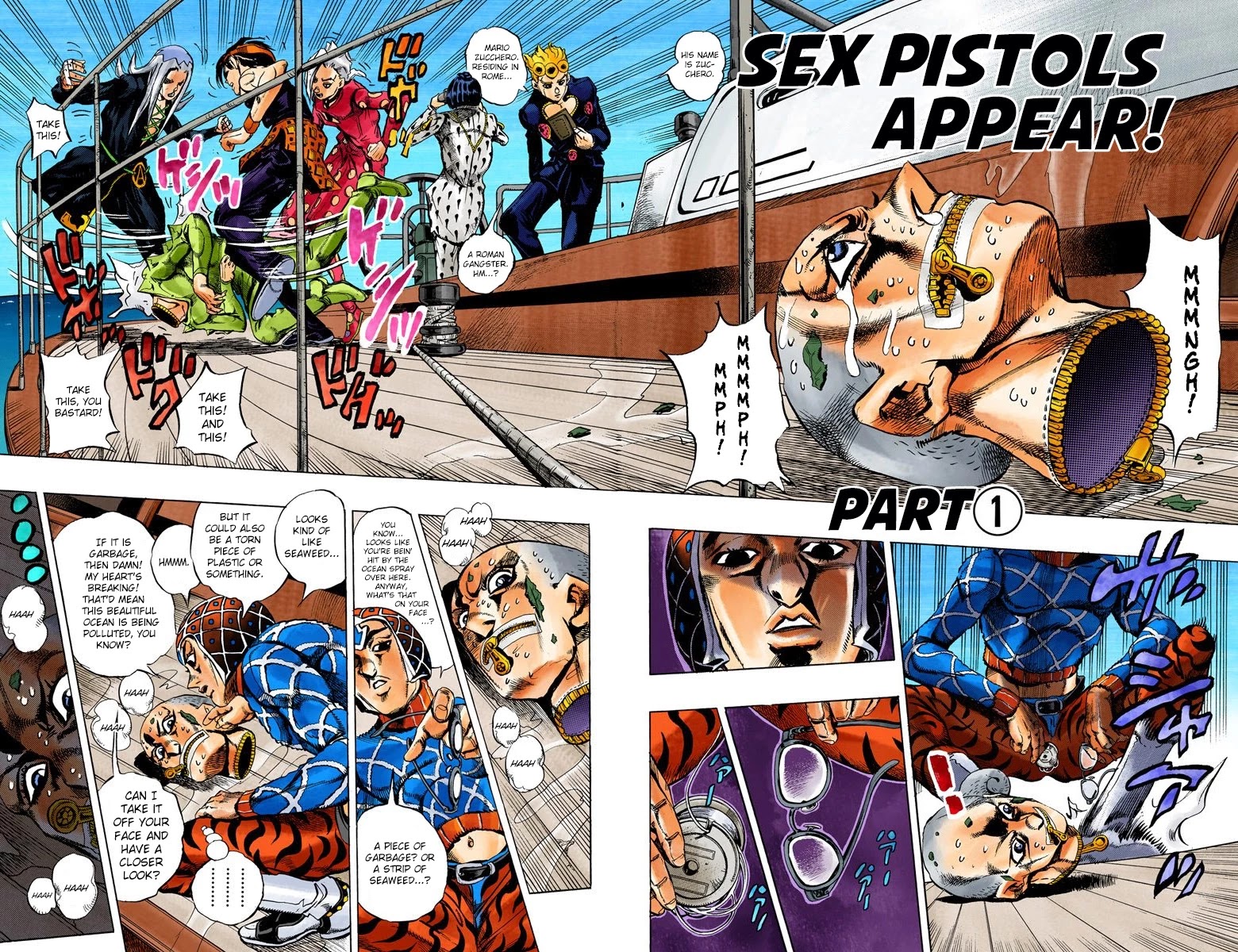JoJo's Bizarre Adventure Part 5 - Vento Aureo (Official Colored) Chapter 23 page 3 - Chapter 23: Sex Pistols Appear! Part 1