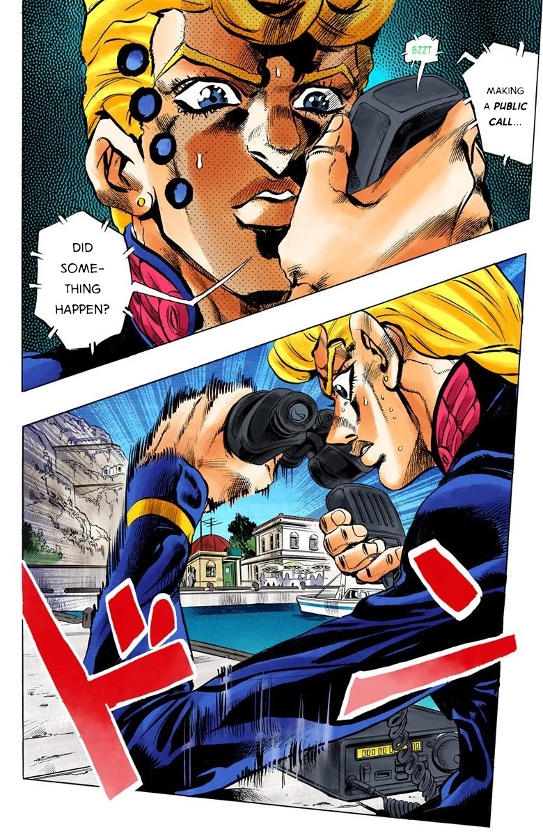 JoJo's Bizarre Adventure Part 5 - Vento Aureo (Official Colored) Chapter 24 page 13 - Chapter 24: Sex Pistols Appear! Part 2