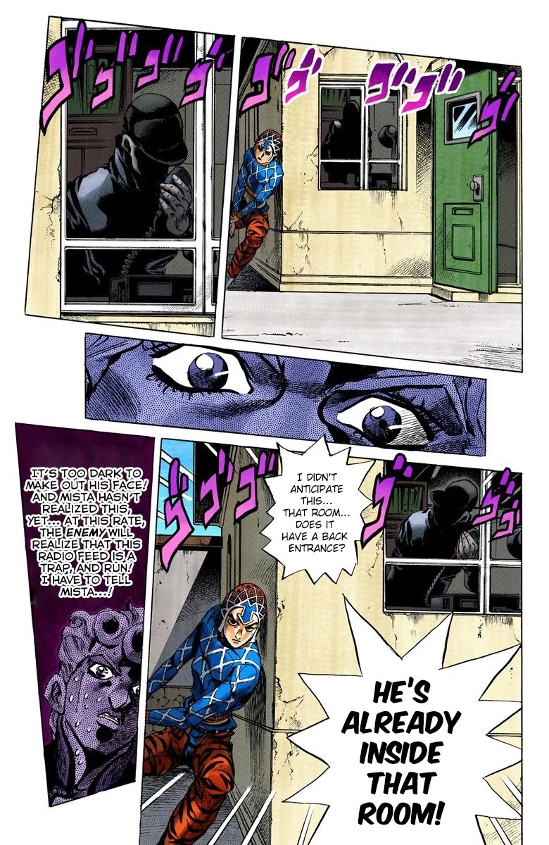 JoJo's Bizarre Adventure Part 5 - Vento Aureo (Official Colored) Chapter 24 page 14 - Chapter 24: Sex Pistols Appear! Part 2