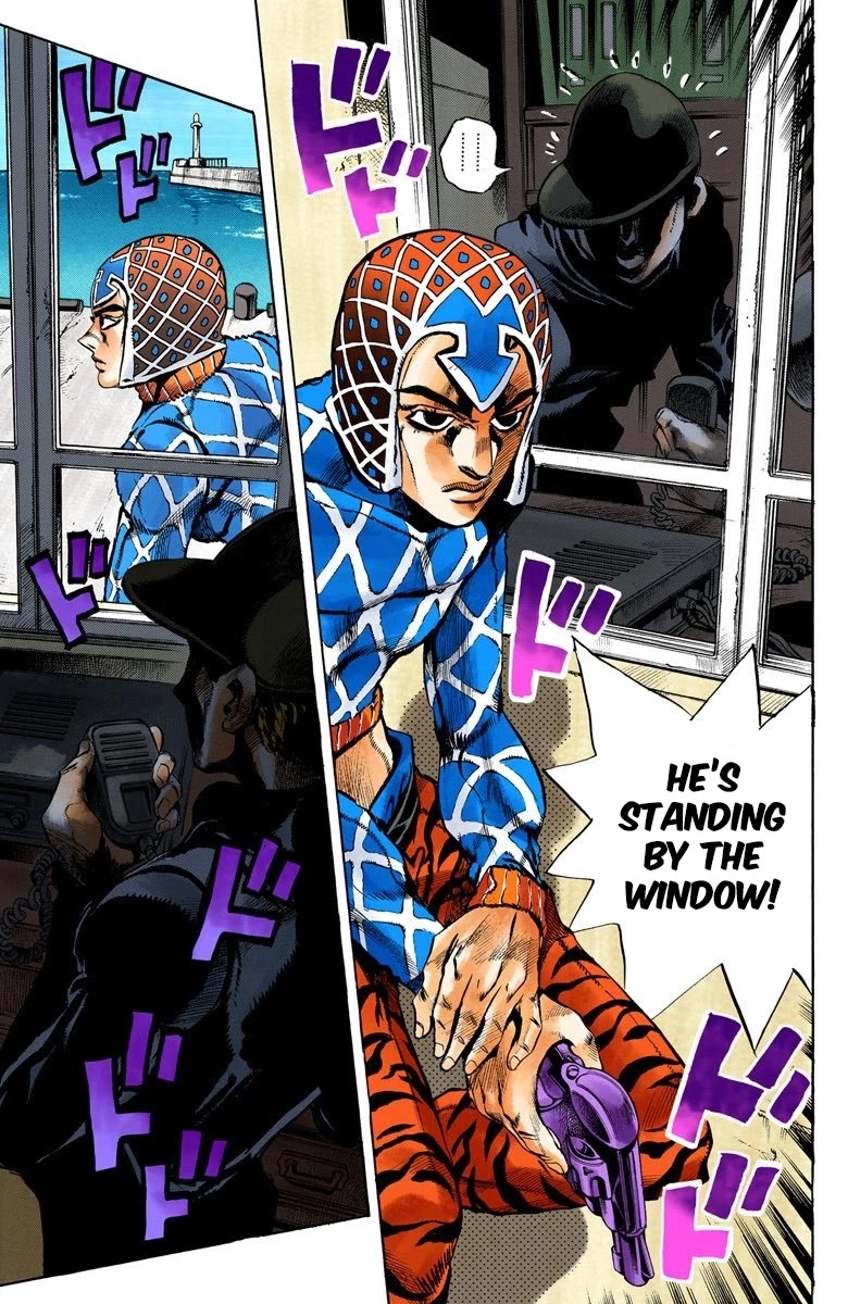 JoJo's Bizarre Adventure Part 5 - Vento Aureo (Official Colored) Chapter 24 page 16 - Chapter 24: Sex Pistols Appear! Part 2