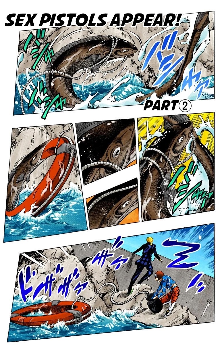 JoJo's Bizarre Adventure Part 5 - Vento Aureo (Official Colored) Chapter 24 page 2 - Chapter 24: Sex Pistols Appear! Part 2