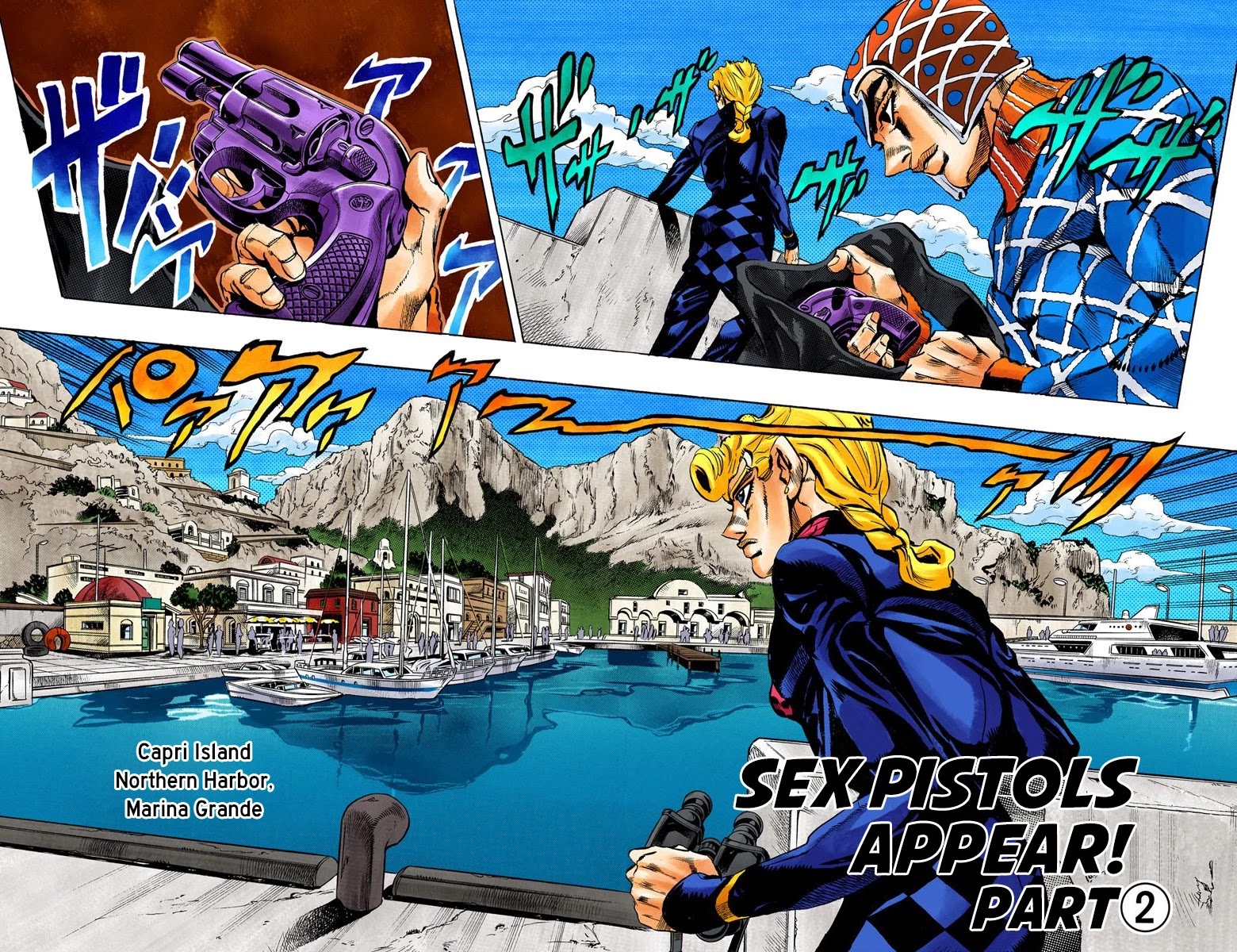 JoJo's Bizarre Adventure Part 5 - Vento Aureo (Official Colored) Chapter 24 page 3 - Chapter 24: Sex Pistols Appear! Part 2
