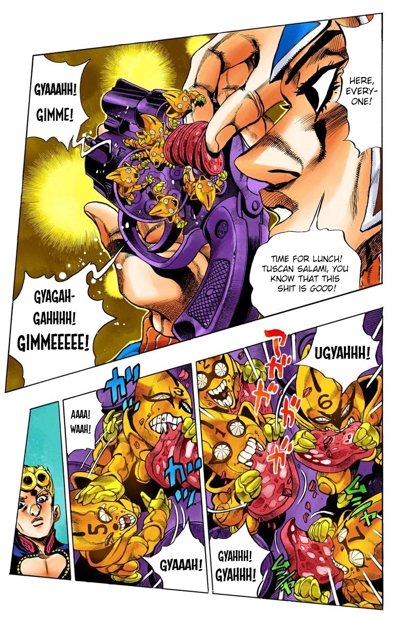 JoJo's Bizarre Adventure Part 5 - Vento Aureo (Official Colored) Chapter 24 page 7 - Chapter 24: Sex Pistols Appear! Part 2