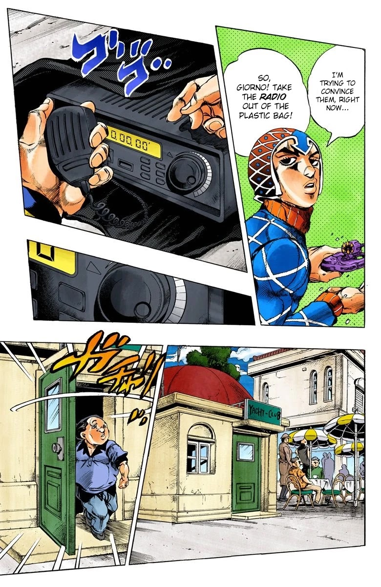 JoJo's Bizarre Adventure Part 5 - Vento Aureo (Official Colored) Chapter 24 page 9 - Chapter 24: Sex Pistols Appear! Part 2