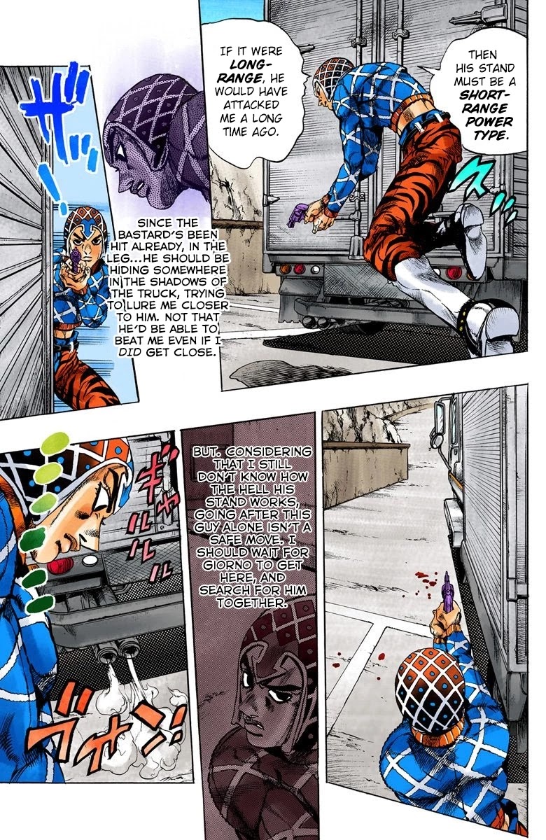 JoJo's Bizarre Adventure Part 5 - Vento Aureo (Official Colored) Chapter 25 page 15 - Chapter 25: Sex Pistols Appear! Part 3