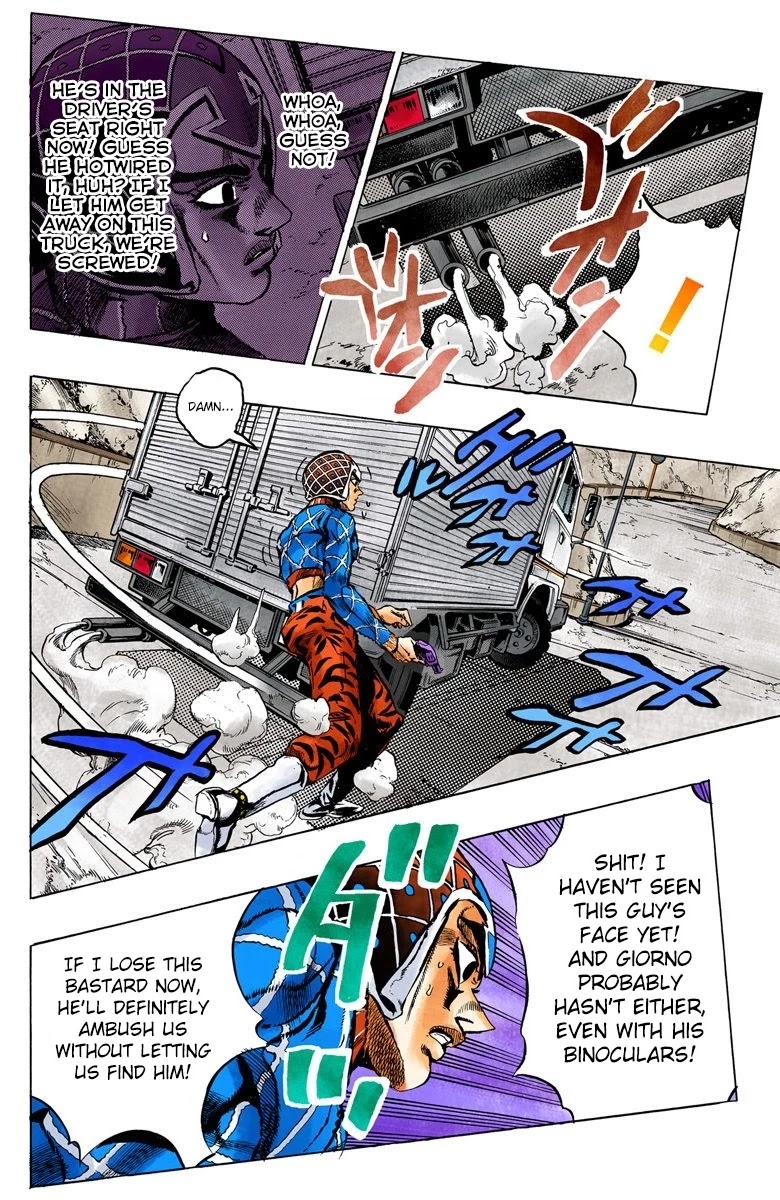 JoJo's Bizarre Adventure Part 5 - Vento Aureo (Official Colored) Chapter 25 page 16 - Chapter 25: Sex Pistols Appear! Part 3