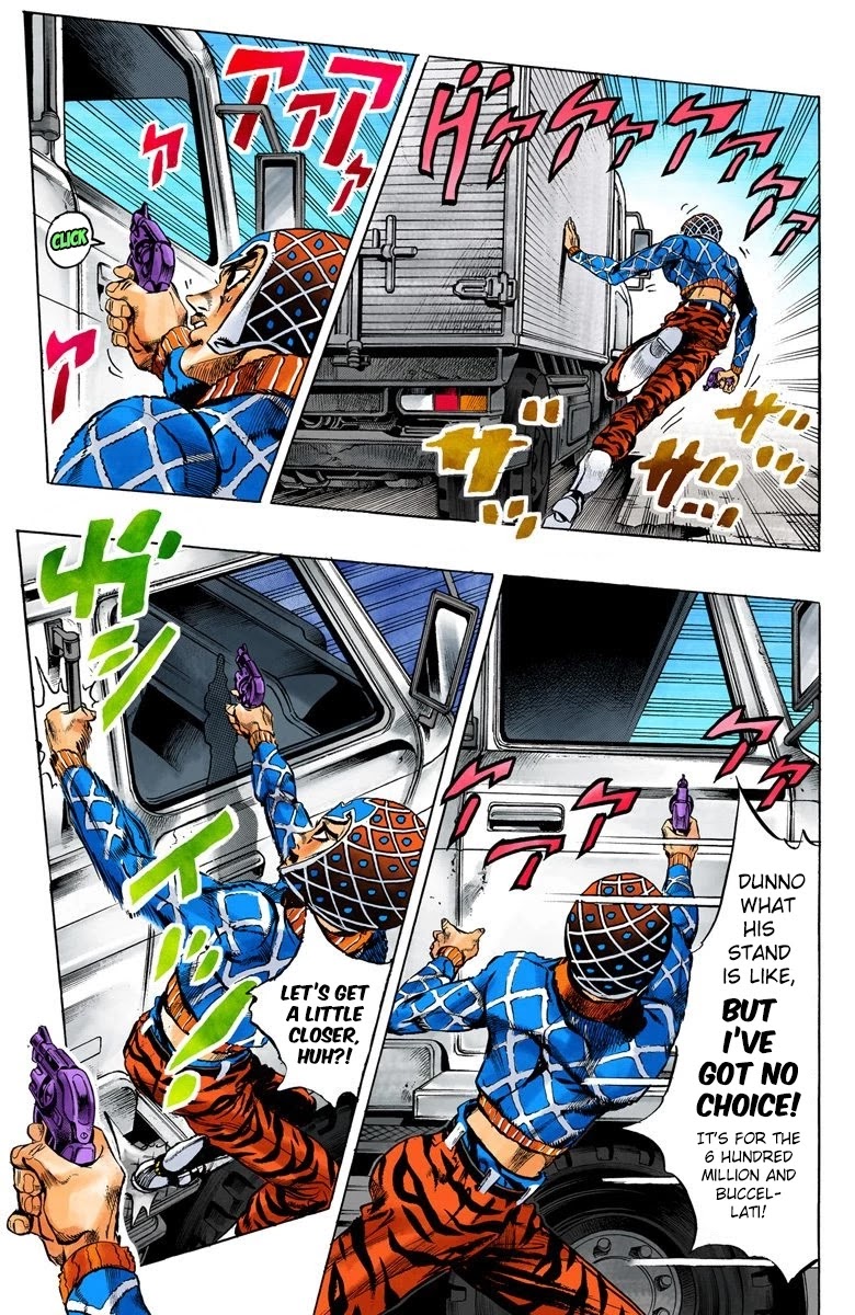 JoJo's Bizarre Adventure Part 5 - Vento Aureo (Official Colored) Chapter 25 page 17 - Chapter 25: Sex Pistols Appear! Part 3