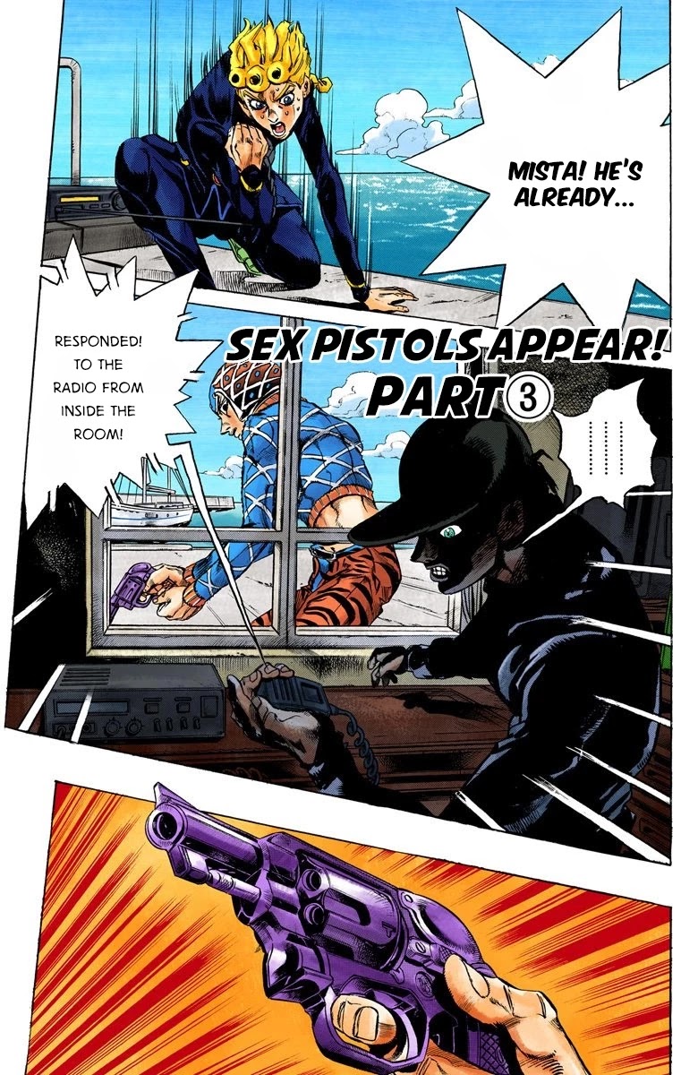 JoJo's Bizarre Adventure Part 5 - Vento Aureo (Official Colored) Chapter 25 page 3 - Chapter 25: Sex Pistols Appear! Part 3