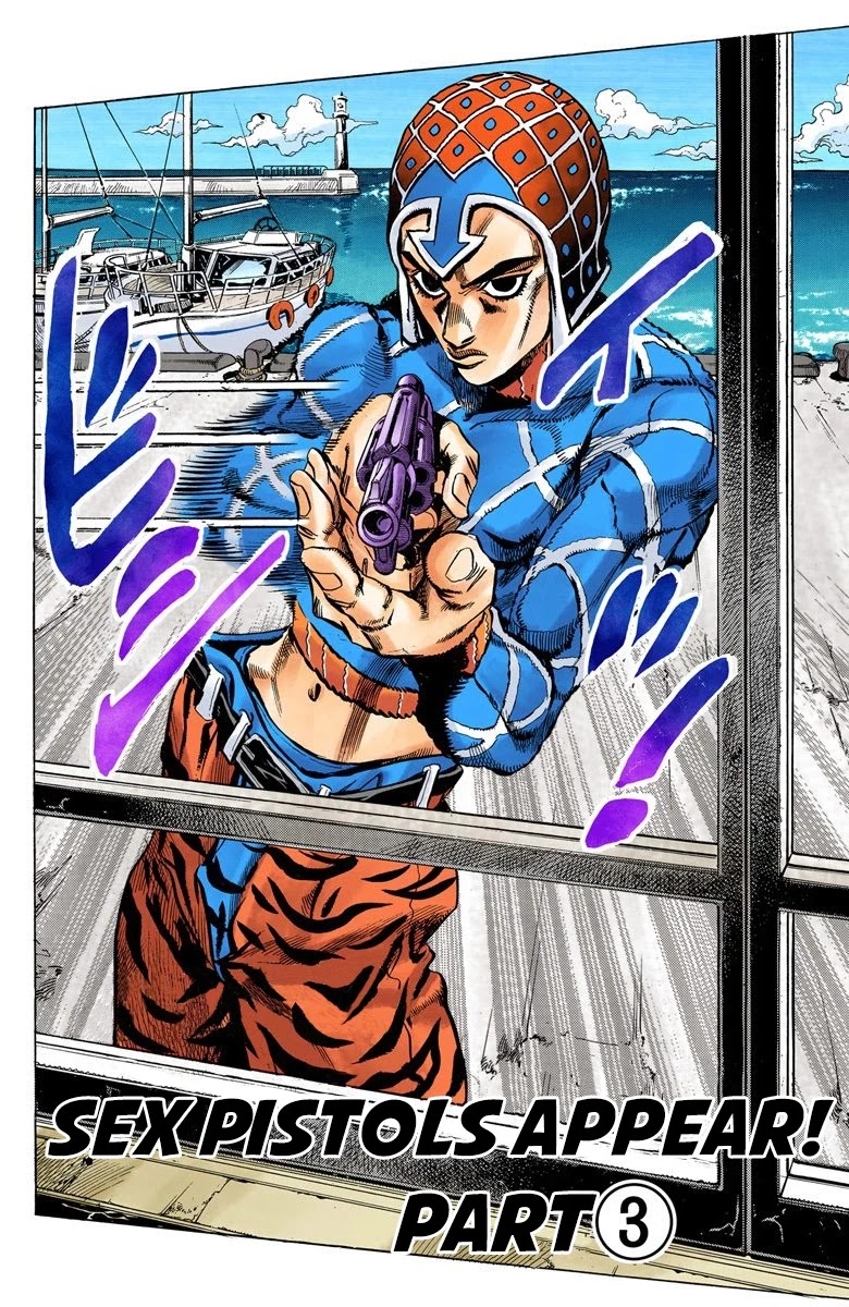 JoJo's Bizarre Adventure Part 5 - Vento Aureo (Official Colored) Chapter 25 page 4 - Chapter 25: Sex Pistols Appear! Part 3