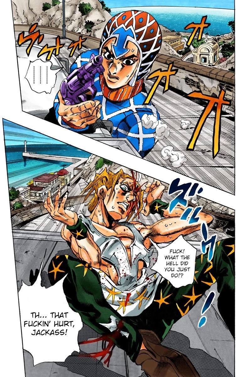 JoJo's Bizarre Adventure Part 5 - Vento Aureo (Official Colored) Chapter 26 page 2 - Chapter 26: Sex Pistols Appear! Part 4