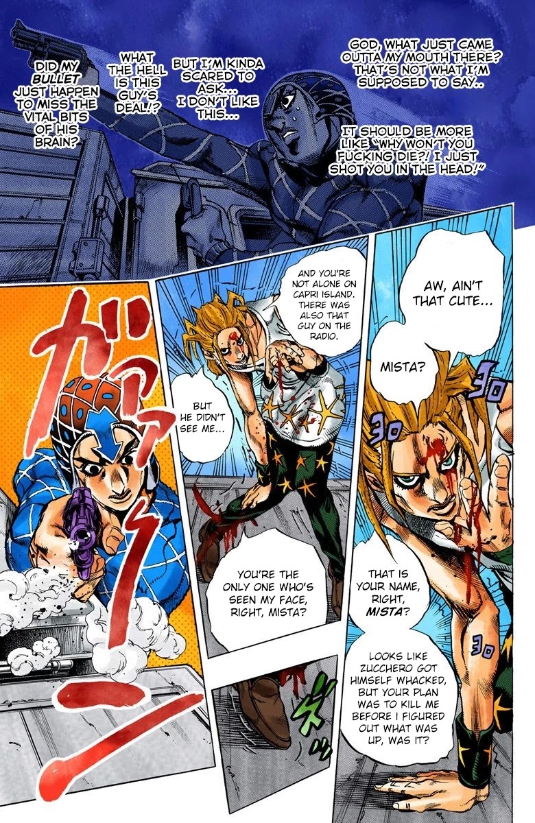 JoJo's Bizarre Adventure Part 5 - Vento Aureo (Official Colored) Chapter 26 page 4 - Chapter 26: Sex Pistols Appear! Part 4