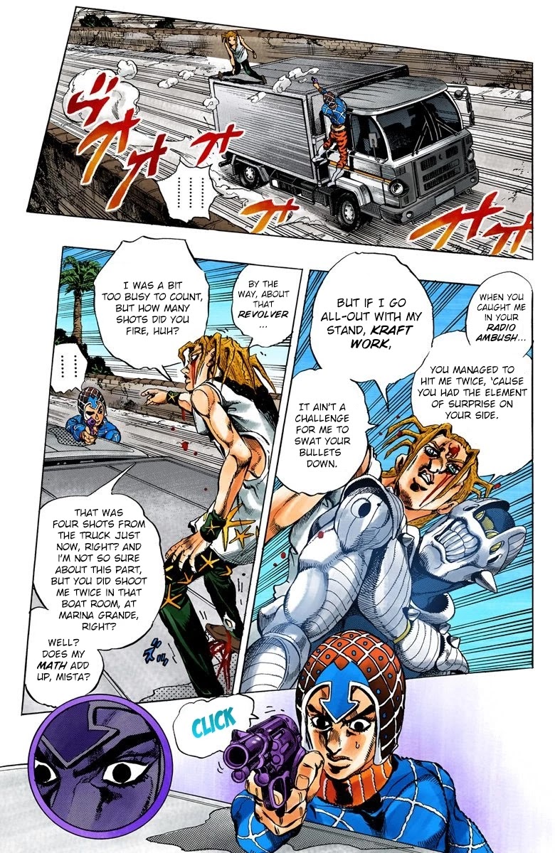 JoJo's Bizarre Adventure Part 5 - Vento Aureo (Official Colored) Chapter 26 page 6 - Chapter 26: Sex Pistols Appear! Part 4