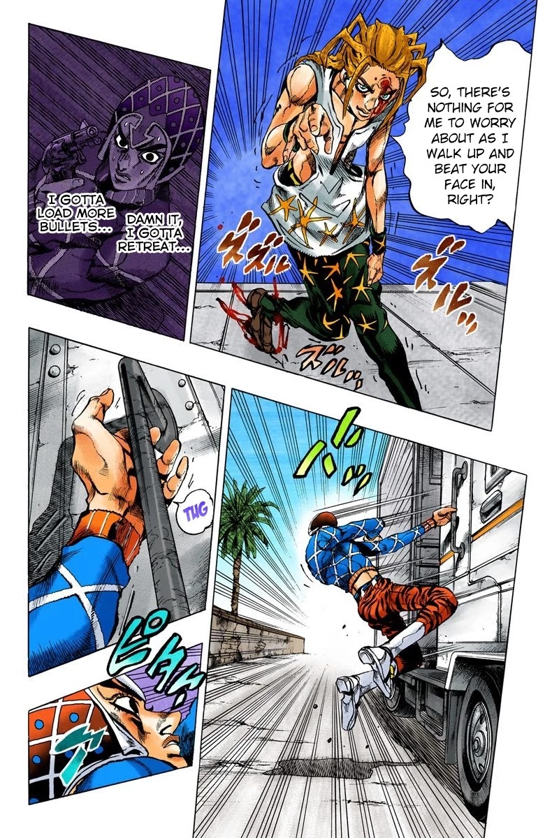 JoJo's Bizarre Adventure Part 5 - Vento Aureo (Official Colored) Chapter 26 page 7 - Chapter 26: Sex Pistols Appear! Part 4