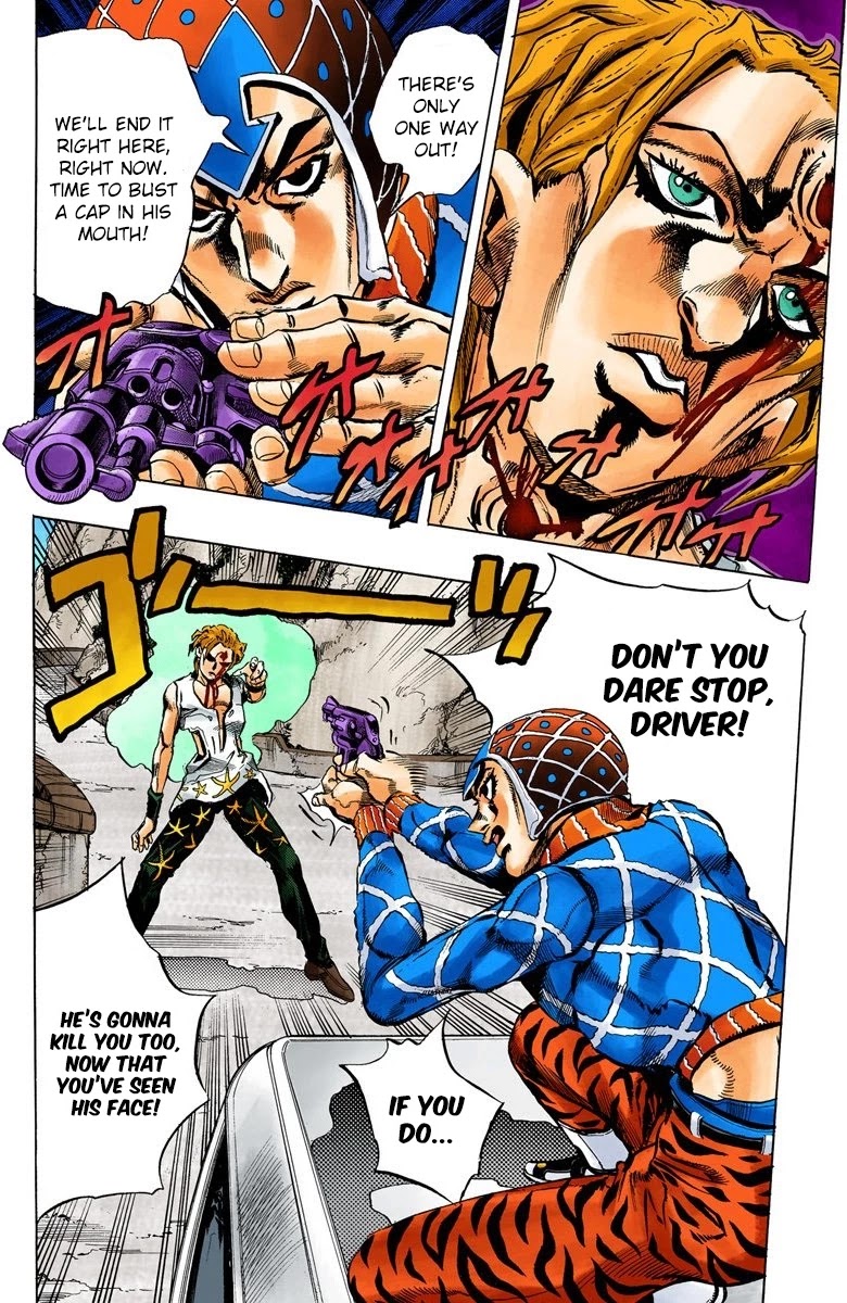 JoJo's Bizarre Adventure Part 5 - Vento Aureo (Official Colored) Chapter 27 page 13 - Chapter 27: Sex Pistols Appear! Part 5