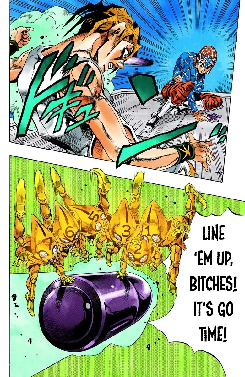 JoJo's Bizarre Adventure Part 5 - Vento Aureo (Official Colored) Chapter 28 page 15 - Chapter 28: Sex Pistols Appear! Part 6