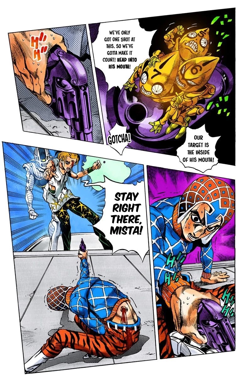 JoJo's Bizarre Adventure Part 5 - Vento Aureo (Official Colored) Chapter 28 page 4 - Chapter 28: Sex Pistols Appear! Part 6