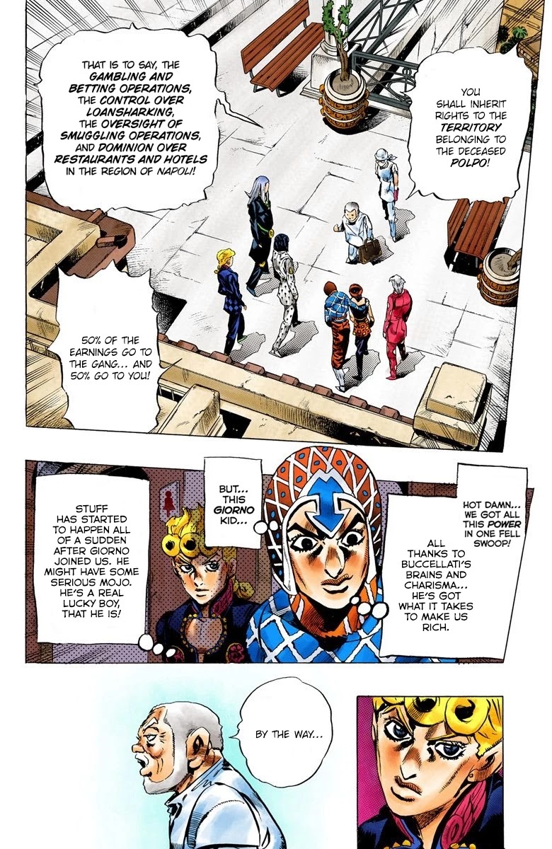 JoJo's Bizarre Adventure Part 5 - Vento Aureo (Official Colored) Chapter 29 page 17 - Chapter 29: The Hidden 600-Million Yen Stash