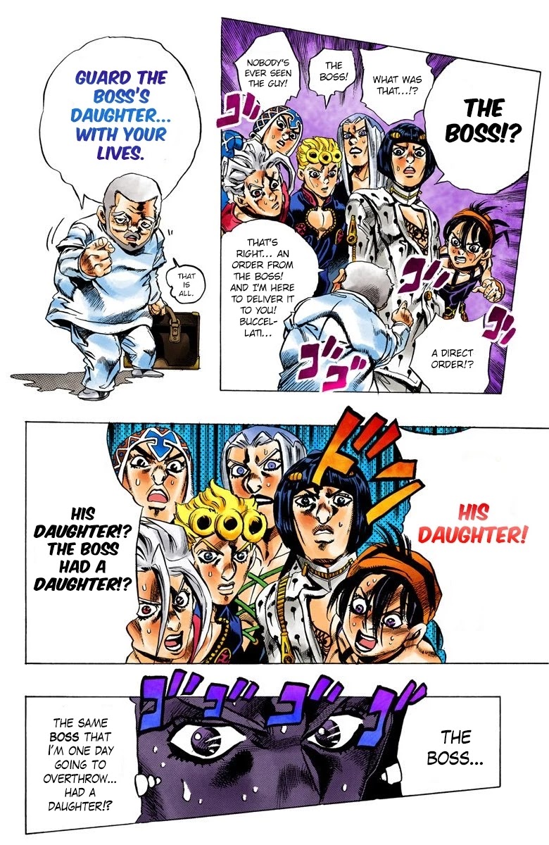 JoJo's Bizarre Adventure Part 5 - Vento Aureo (Official Colored) Chapter 29 page 19 - Chapter 29: The Hidden 600-Million Yen Stash