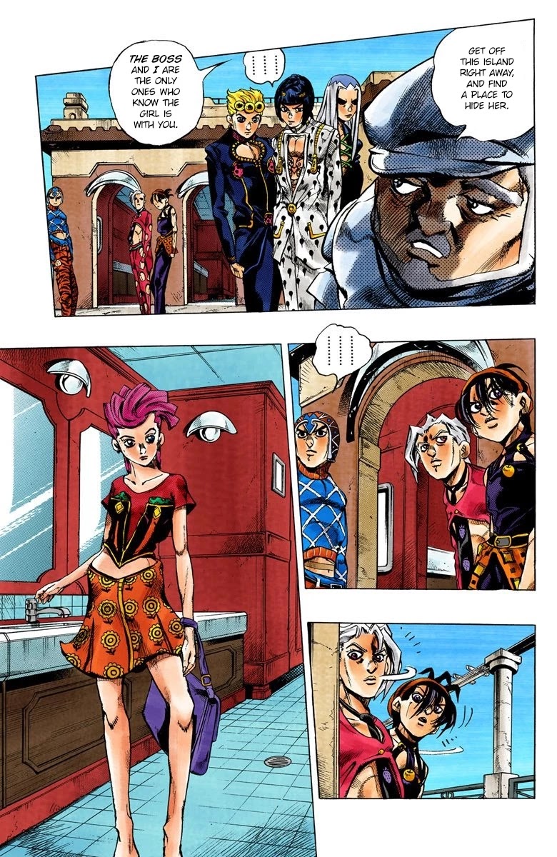 JoJo's Bizarre Adventure Part 5 - Vento Aureo (Official Colored) Chapter 30 page 12 - Chapter 30: Capo Buccellati; First Orders from the Boss