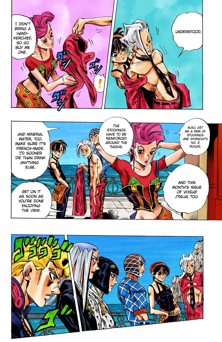 JoJo's Bizarre Adventure Part 5 - Vento Aureo (Official Colored) Chapter 30 page 15 - Chapter 30: Capo Buccellati; First Orders from the Boss