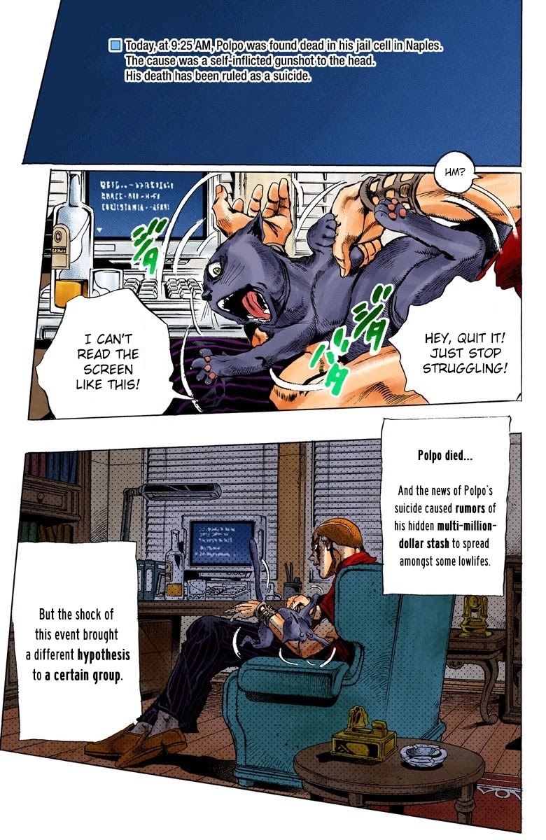 JoJo's Bizarre Adventure Part 5 - Vento Aureo (Official Colored) Chapter 30 page 18 - Chapter 30: Capo Buccellati; First Orders from the Boss