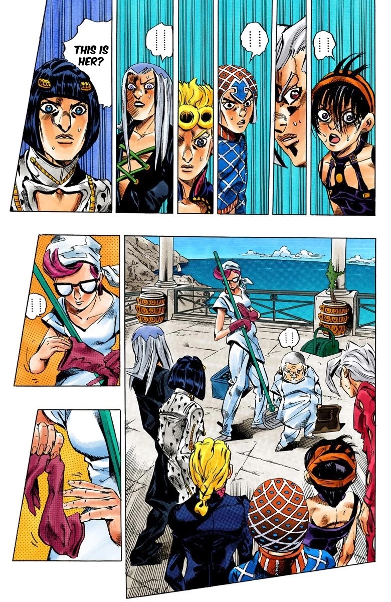 JoJo's Bizarre Adventure Part 5 - Vento Aureo (Official Colored) Chapter 30 page 4 - Chapter 30: Capo Buccellati; First Orders from the Boss