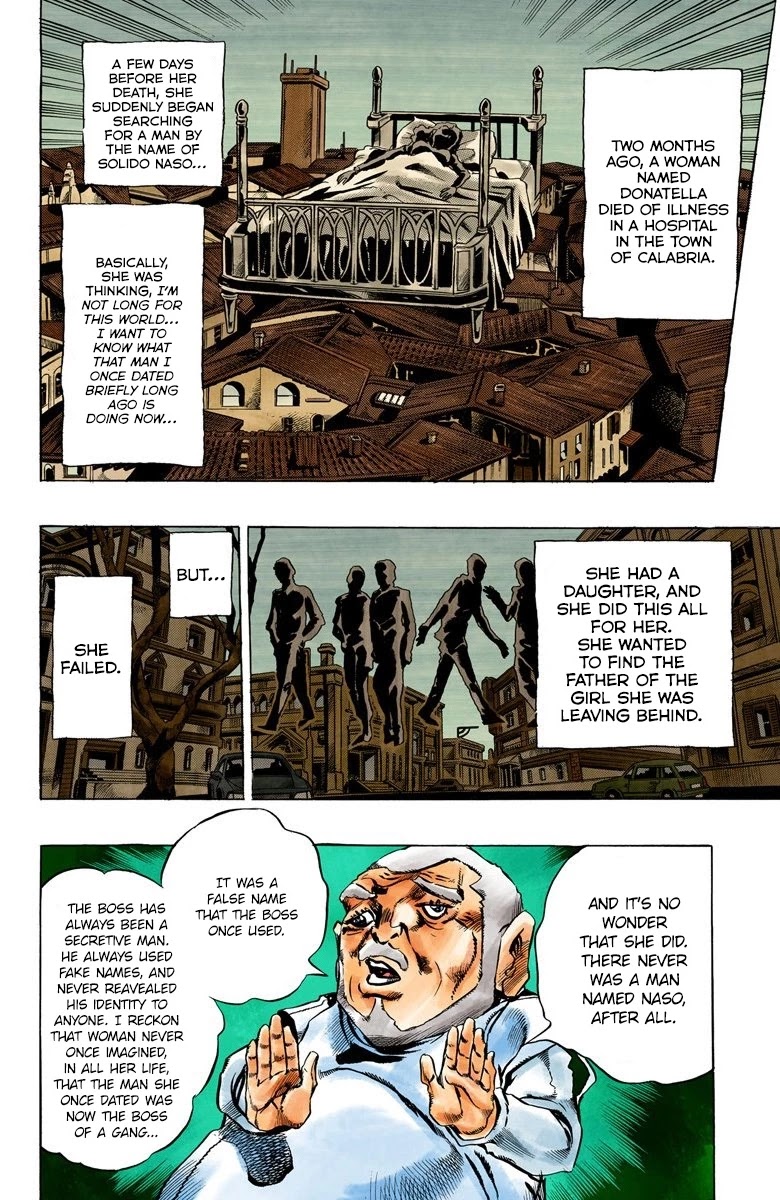JoJo's Bizarre Adventure Part 5 - Vento Aureo (Official Colored) Chapter 30 page 7 - Chapter 30: Capo Buccellati; First Orders from the Boss