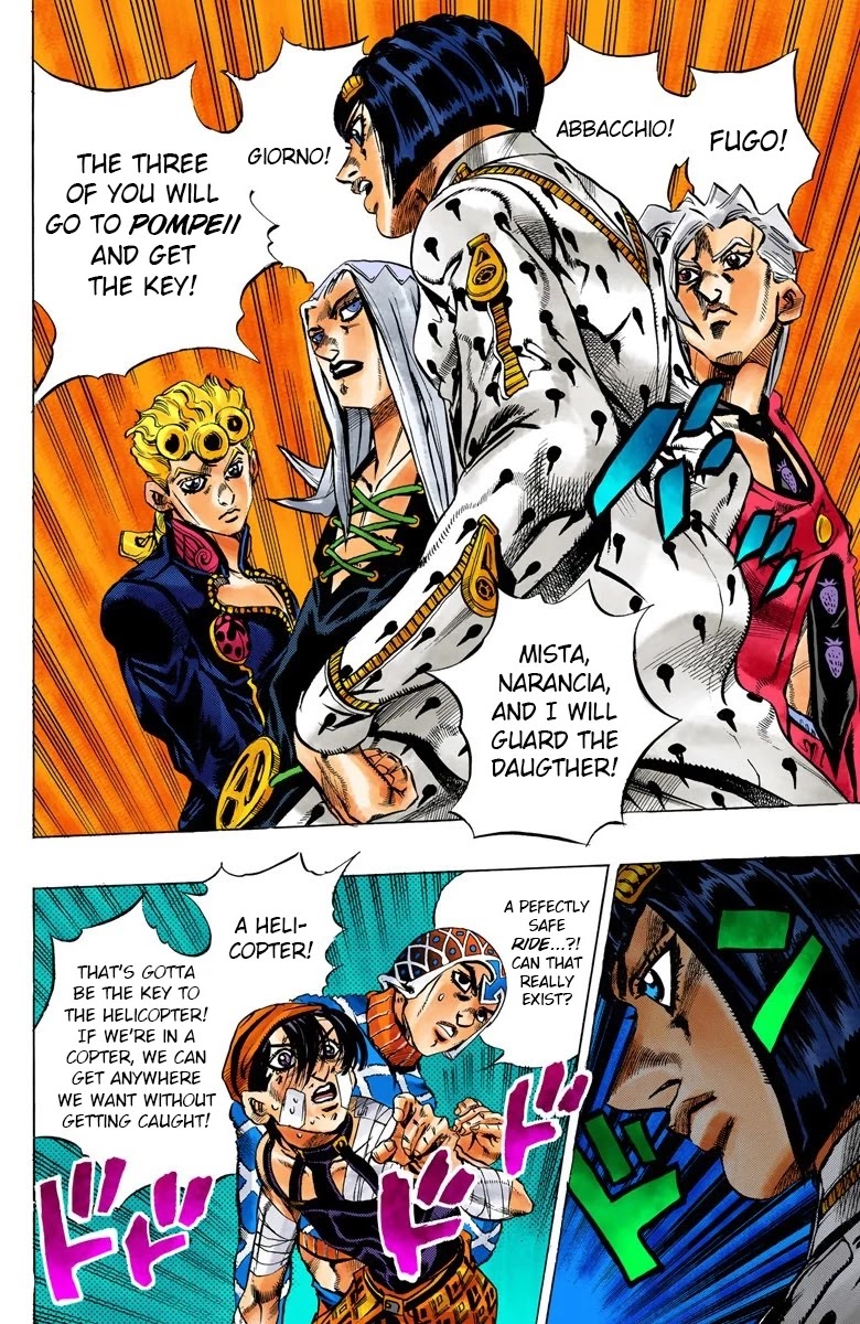 JoJo's Bizarre Adventure Part 5 - Vento Aureo (Official Colored) Chapter 39 page 10 - Chapter 39: Second Order from the Boss: Retrieve the Key!