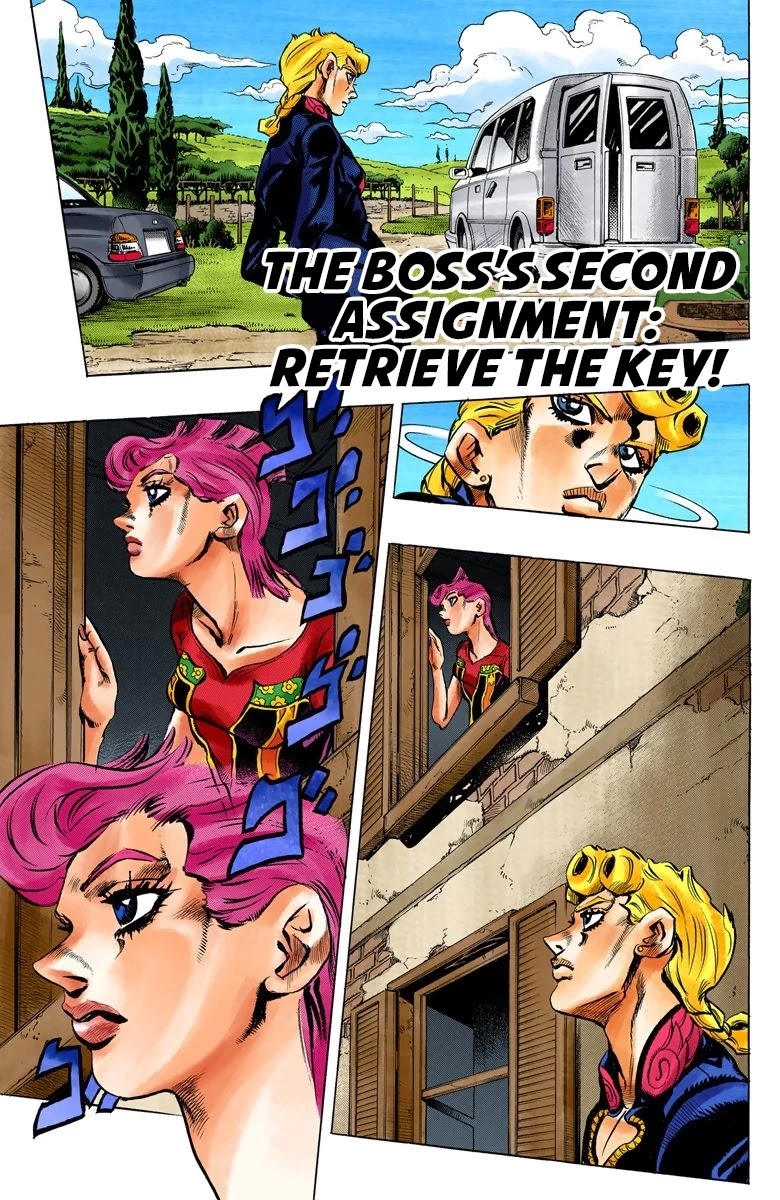 JoJo's Bizarre Adventure Part 5 - Vento Aureo (Official Colored) Chapter 39 page 2 - Chapter 39: Second Order from the Boss: Retrieve the Key!
