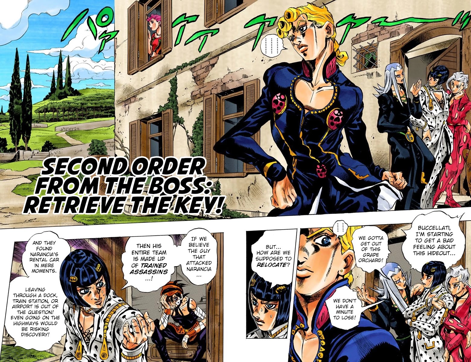 JoJo's Bizarre Adventure Part 5 - Vento Aureo (Official Colored) Chapter 39 page 3 - Chapter 39: Second Order from the Boss: Retrieve the Key!