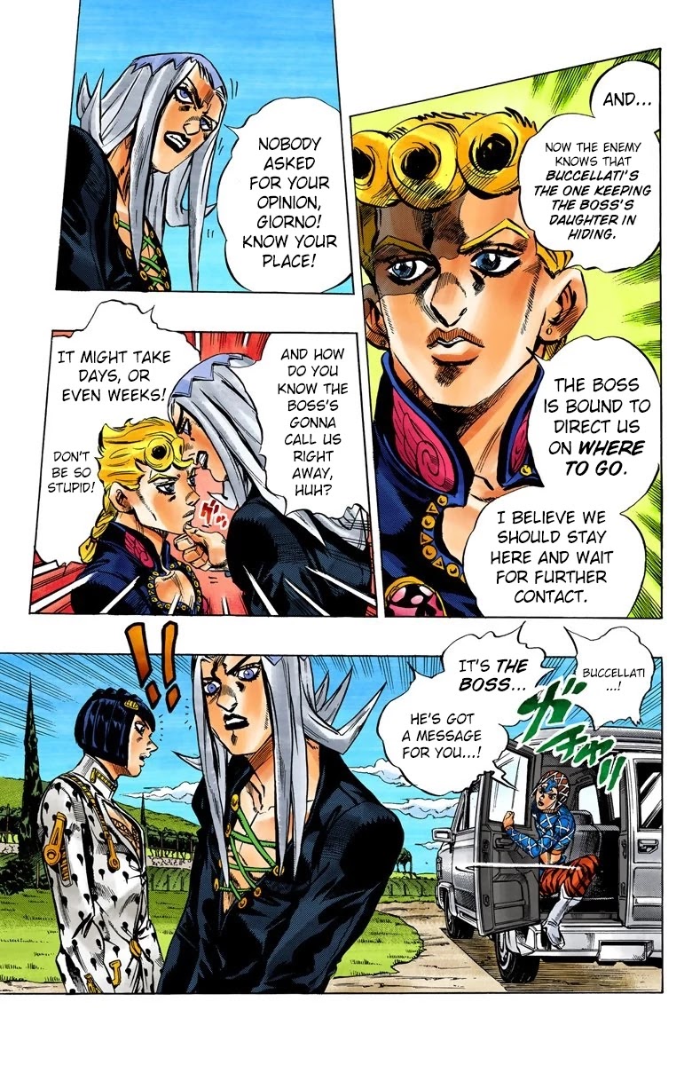JoJo's Bizarre Adventure Part 5 - Vento Aureo (Official Colored) Chapter 39 page 5 - Chapter 39: Second Order from the Boss: Retrieve the Key!