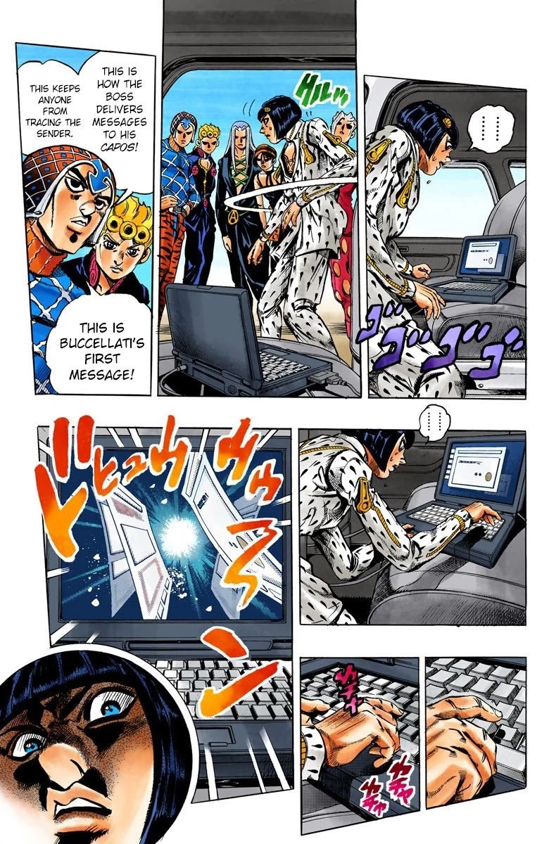 JoJo's Bizarre Adventure Part 5 - Vento Aureo (Official Colored) Chapter 39 page 7 - Chapter 39: Second Order from the Boss: Retrieve the Key!