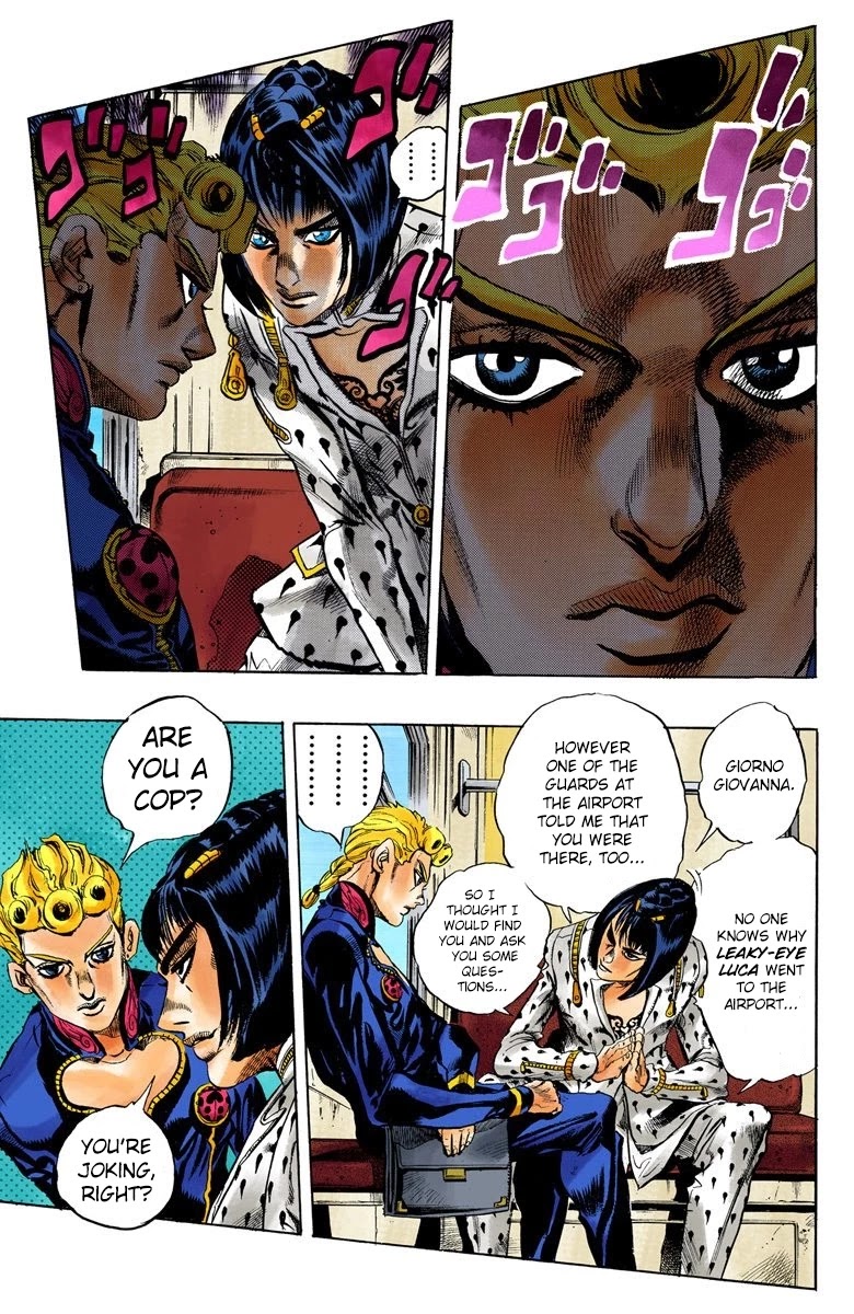 JoJo's Bizarre Adventure Part 5 - Vento Aureo (Official Colored) Chapter 4 page 14 - Chapter 4: Buccellati's Coming! Part 1