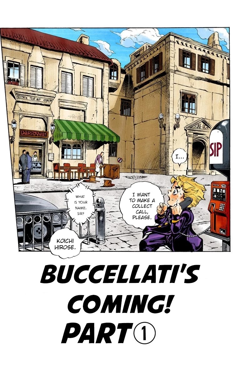 JoJo's Bizarre Adventure Part 5 - Vento Aureo (Official Colored) Chapter 4 page 2 - Chapter 4: Buccellati's Coming! Part 1