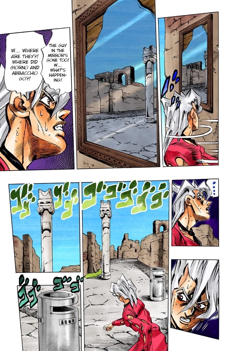 JoJo's Bizarre Adventure Part 5 - Vento Aureo (Official Colored) Chapter 40 page 11 - Chapter 40: Man in the Mirror and Purple Haze Part 1