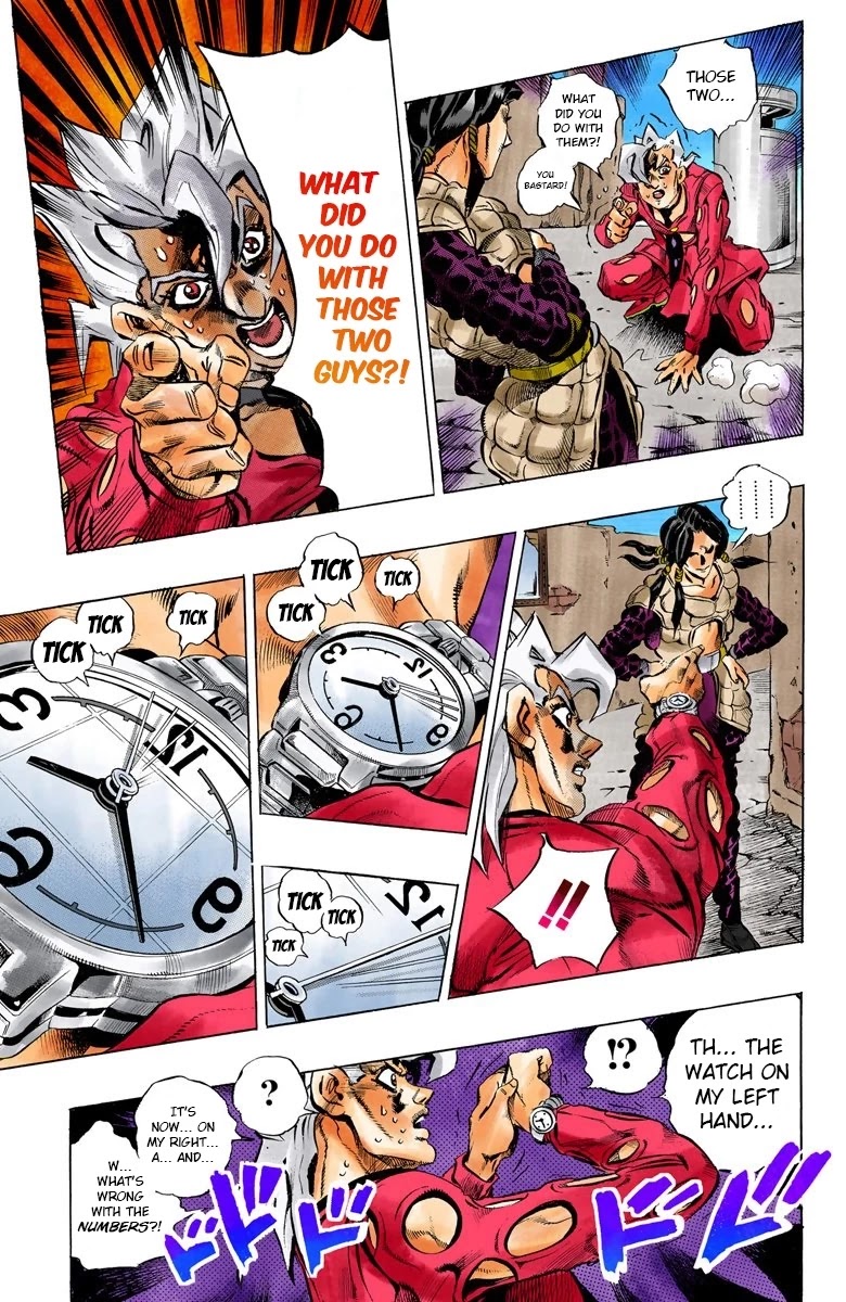 JoJo's Bizarre Adventure Part 5 - Vento Aureo (Official Colored) Chapter 40 page 15 - Chapter 40: Man in the Mirror and Purple Haze Part 1