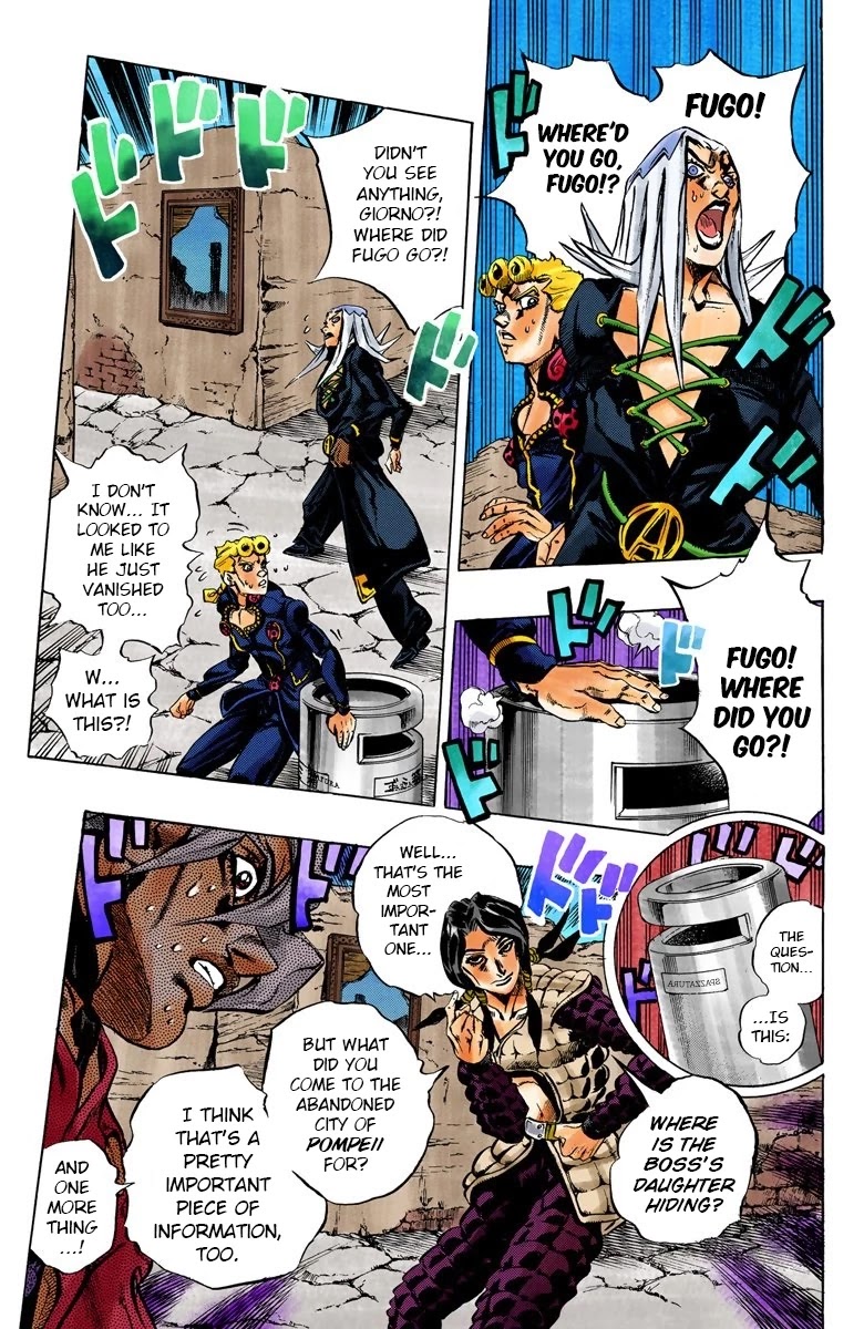 JoJo's Bizarre Adventure Part 5 - Vento Aureo (Official Colored) Chapter 40 page 17 - Chapter 40: Man in the Mirror and Purple Haze Part 1