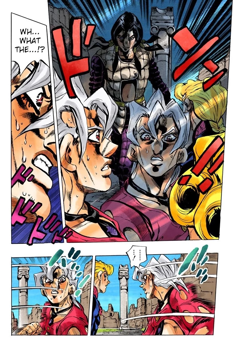 JoJo's Bizarre Adventure Part 5 - Vento Aureo (Official Colored) Chapter 40 page 4 - Chapter 40: Man in the Mirror and Purple Haze Part 1