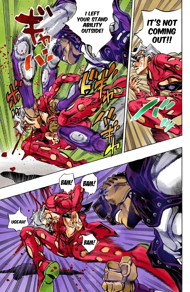 JoJo's Bizarre Adventure Part 5 - Vento Aureo (Official Colored) Chapter 41 page 10 - Chapter 41: Man in the Mirror and Purple Haze Part 2