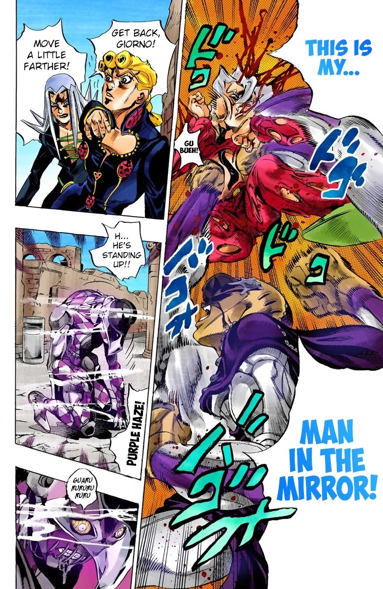 JoJo's Bizarre Adventure Part 5 - Vento Aureo (Official Colored) Chapter 41 page 11 - Chapter 41: Man in the Mirror and Purple Haze Part 2